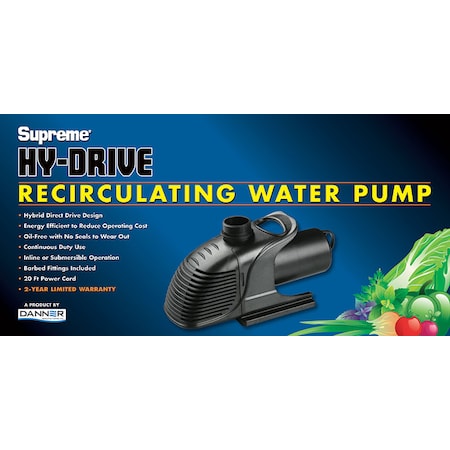 2550Hy-Drive Pump,Energy Efficient,Oil Free,Inline-submrsd. 20' Cord